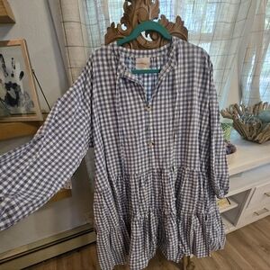 The Lullaby Club Blue and White Gingham Mini Dress